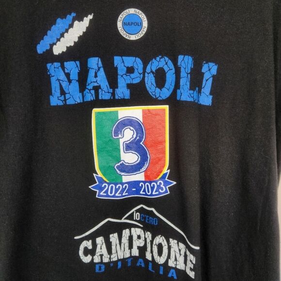 Napoli FC Mens 22-23 Champions of Italy Campione D'italia Short Sleeve Tee M - Picture 4 of 4